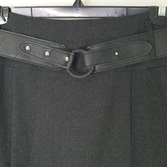 Gilani Women's A-line Flared Midi Skirt Size 10 With Belt Black - Picture 5 of 9